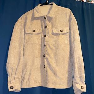 Tan Shein polyester button top